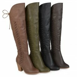 Journee Collection SPRITZ LEATHER MEDIUM CALF Boots 25 Journee Collection SPRITZ LEATHER MEDIUM CALF Boots