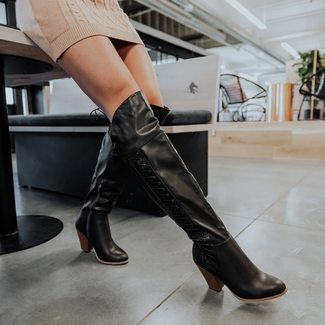 Journee Collection SPRITZ LEATHER MEDIUM CALF Boots 2 Journee Collection SPRITZ LEATHER MEDIUM CALF Boots